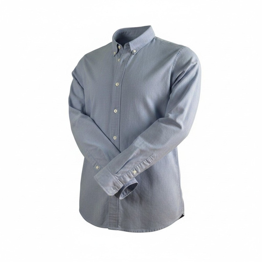 LL Bean Mens Medium Blue Organic Cotton Oxford Button Down Shirt 505036